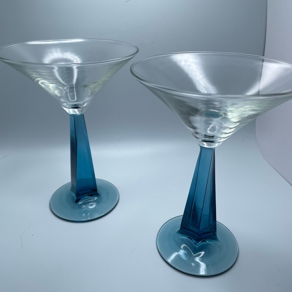 Bombay Saphire Dining Set Of 2 Bombay Sapphire Blue Twist Stem